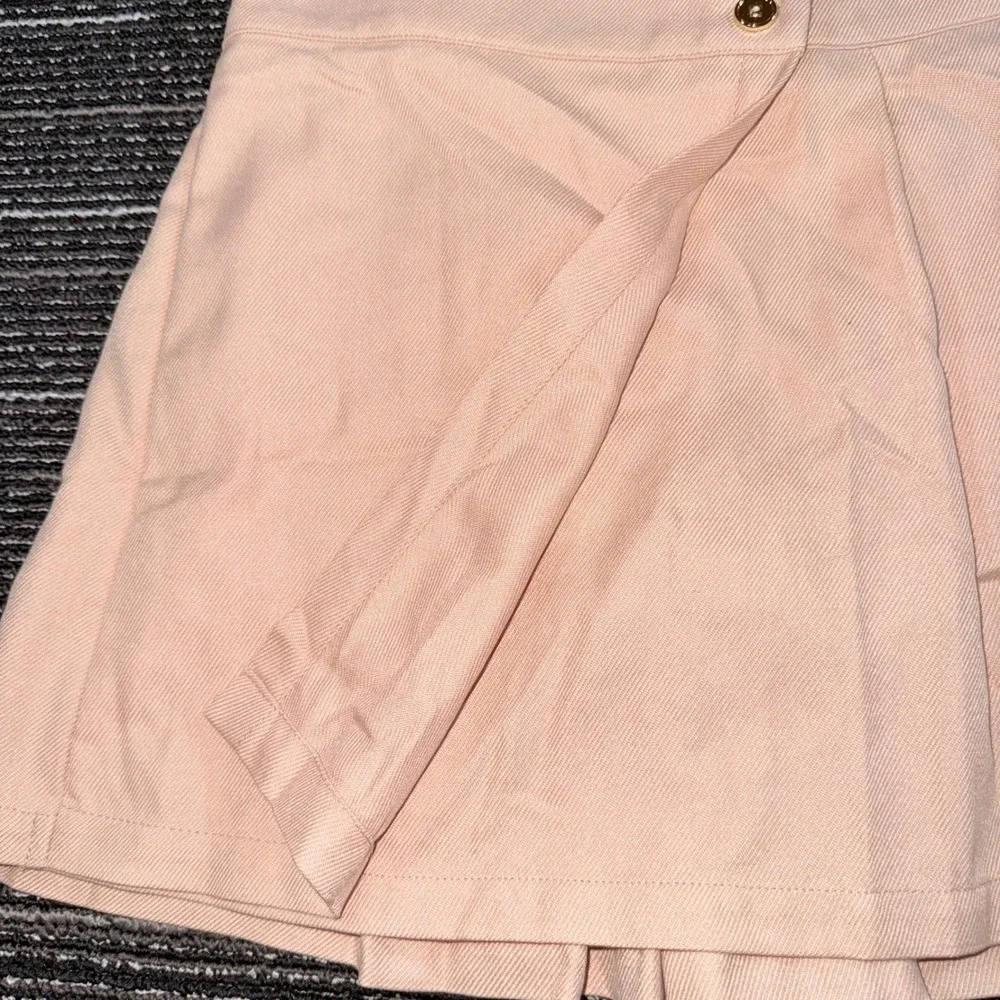 Justice Asymmetrical Pleated Skort Kids Size L 12/14 New Mocha Peach Gold Button